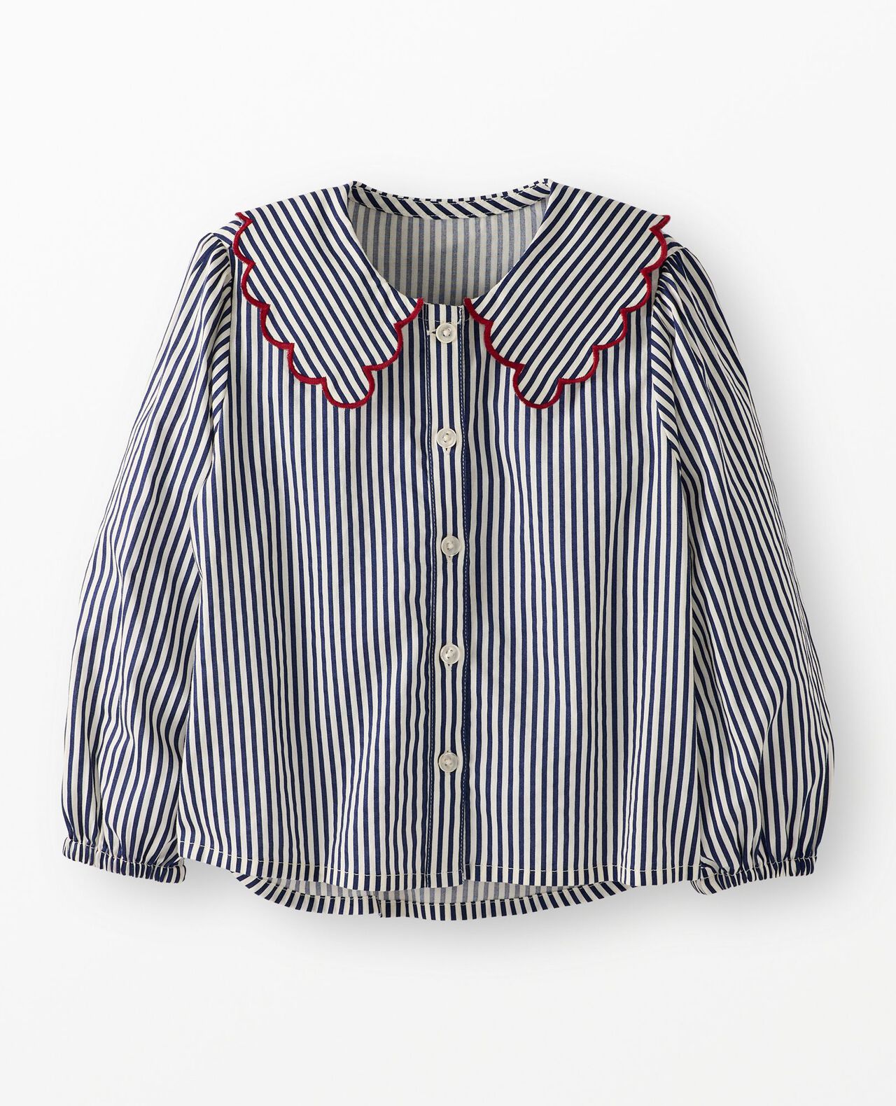 Long-Sleeve Collared Twill Top