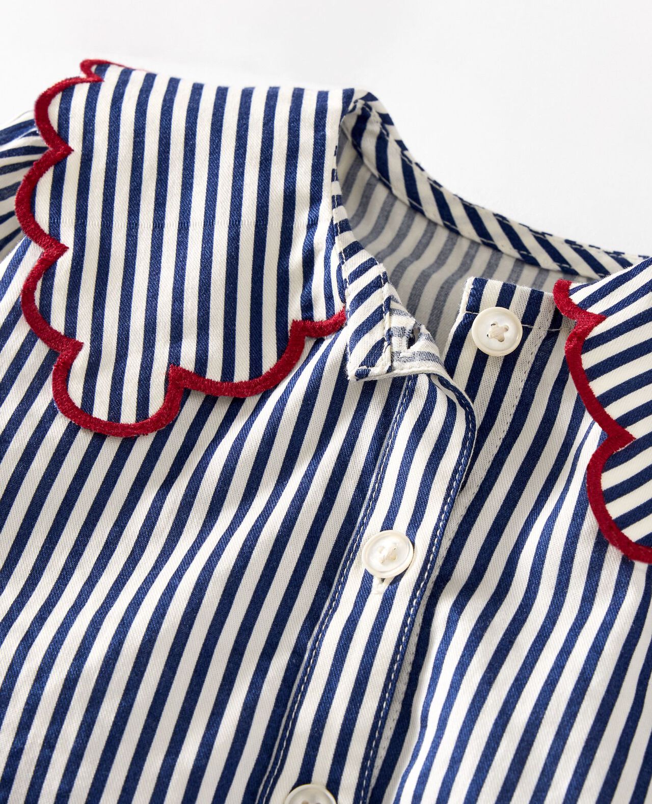 Long-Sleeve Collared Twill Top - Image 2