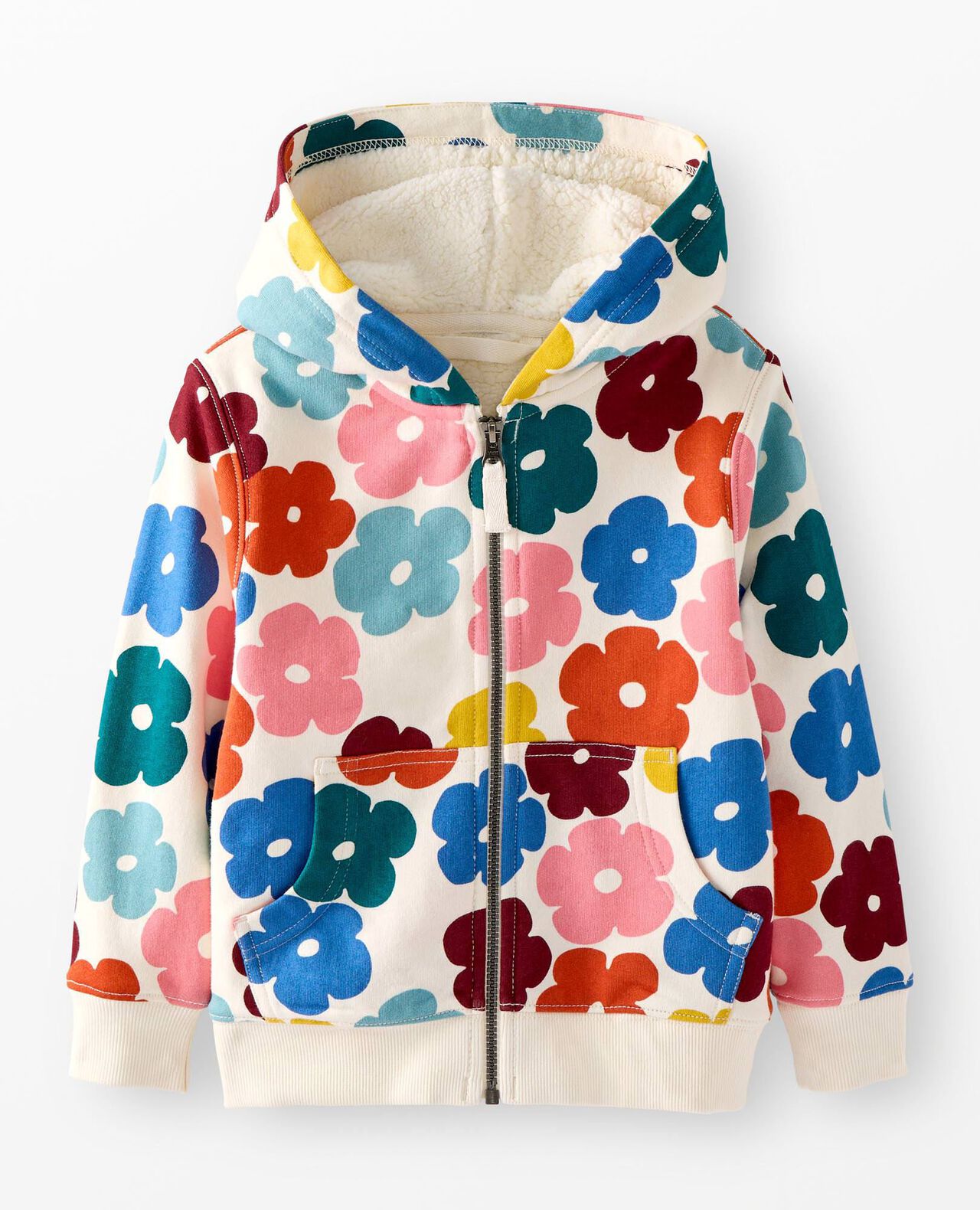 French Terry Faux Shearling Lined Hoodie - Image 2