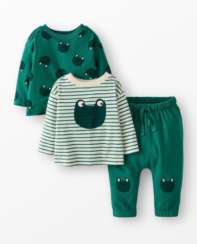 3-Pack Baby T-Shirts & Appliqué Pants Set
