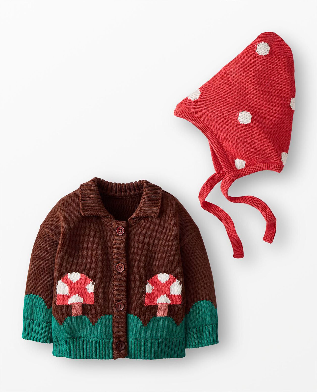 Baby Mushroom Cardigan & Hat Set - Image 2