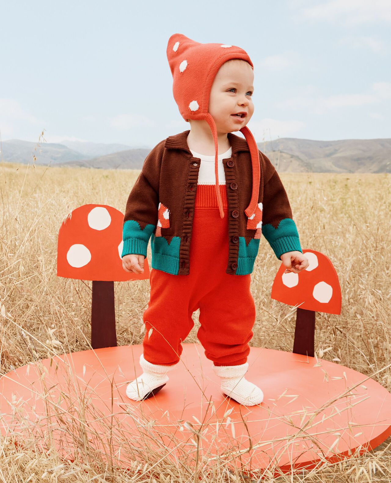 Baby Mushroom Cardigan & Hat Set - Image 5