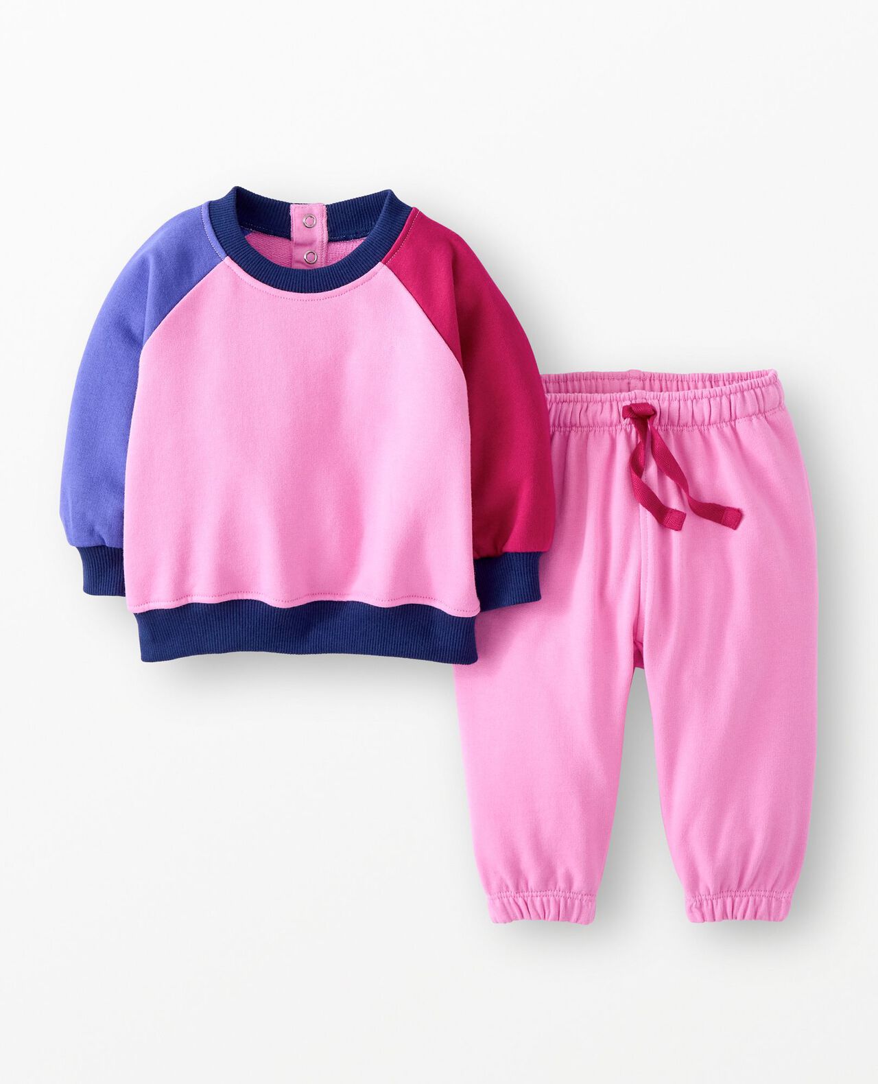 Baby French Terry Colorblock Sweatshirt & Sweatpants Set - Image 2