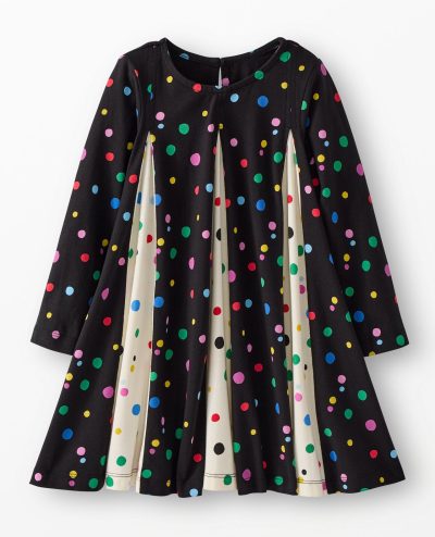 Long Sleeve Pleated Dress with Pockets