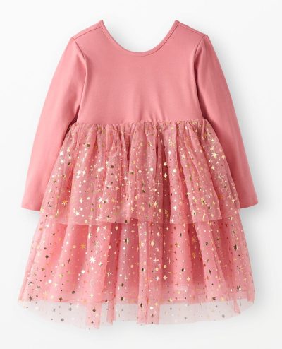 Long Sleeve Tulle Shimmer Dress