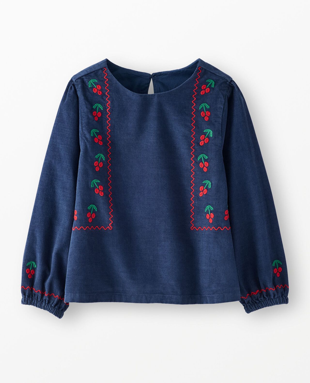 Long Sleeve Corduroy Embroidered Top