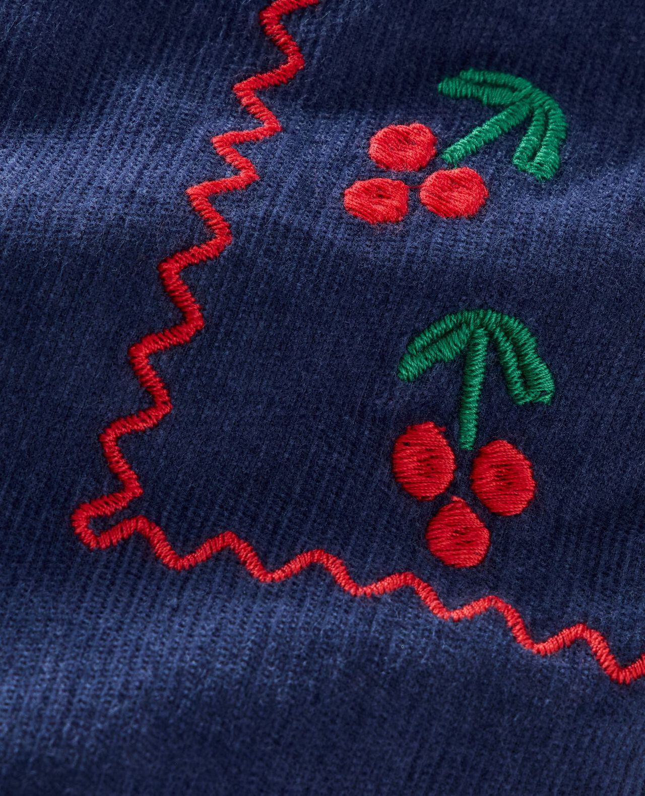 Corduroy Embroidered Wide Leg Pants - Image 2