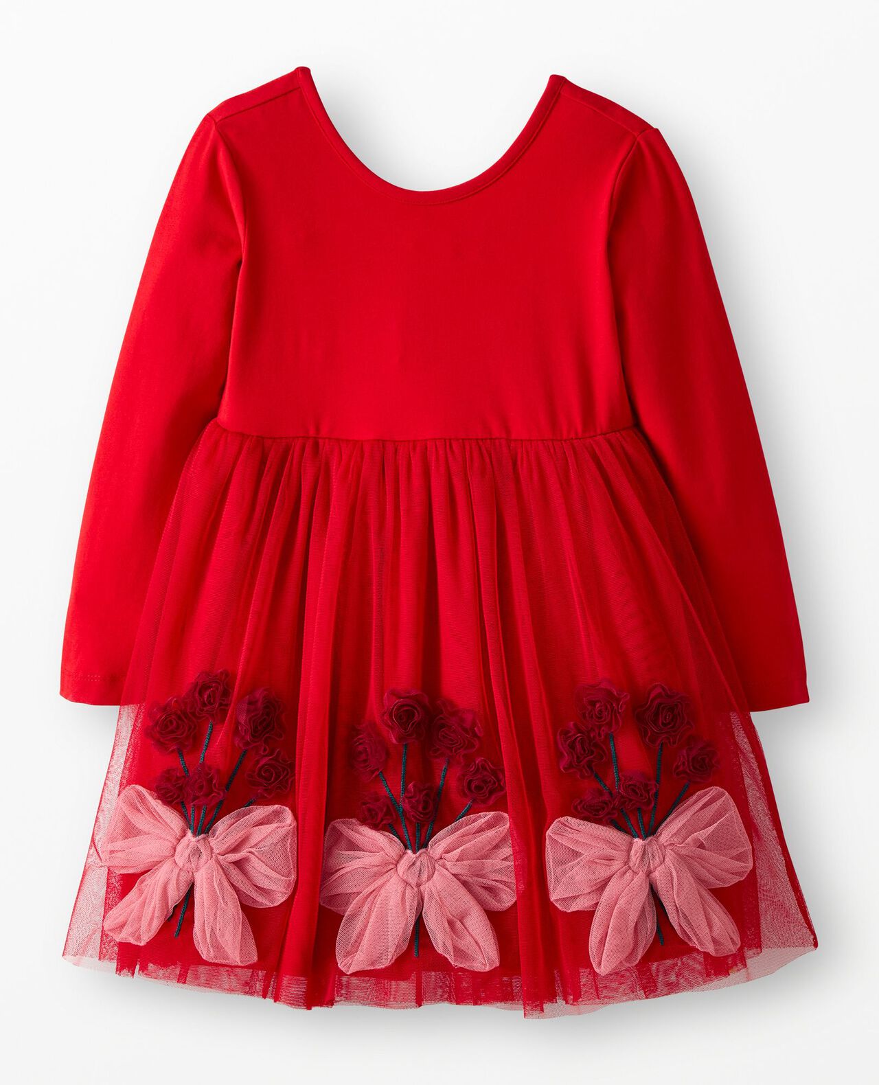 Long Sleeve Tulle Embroidered Dress